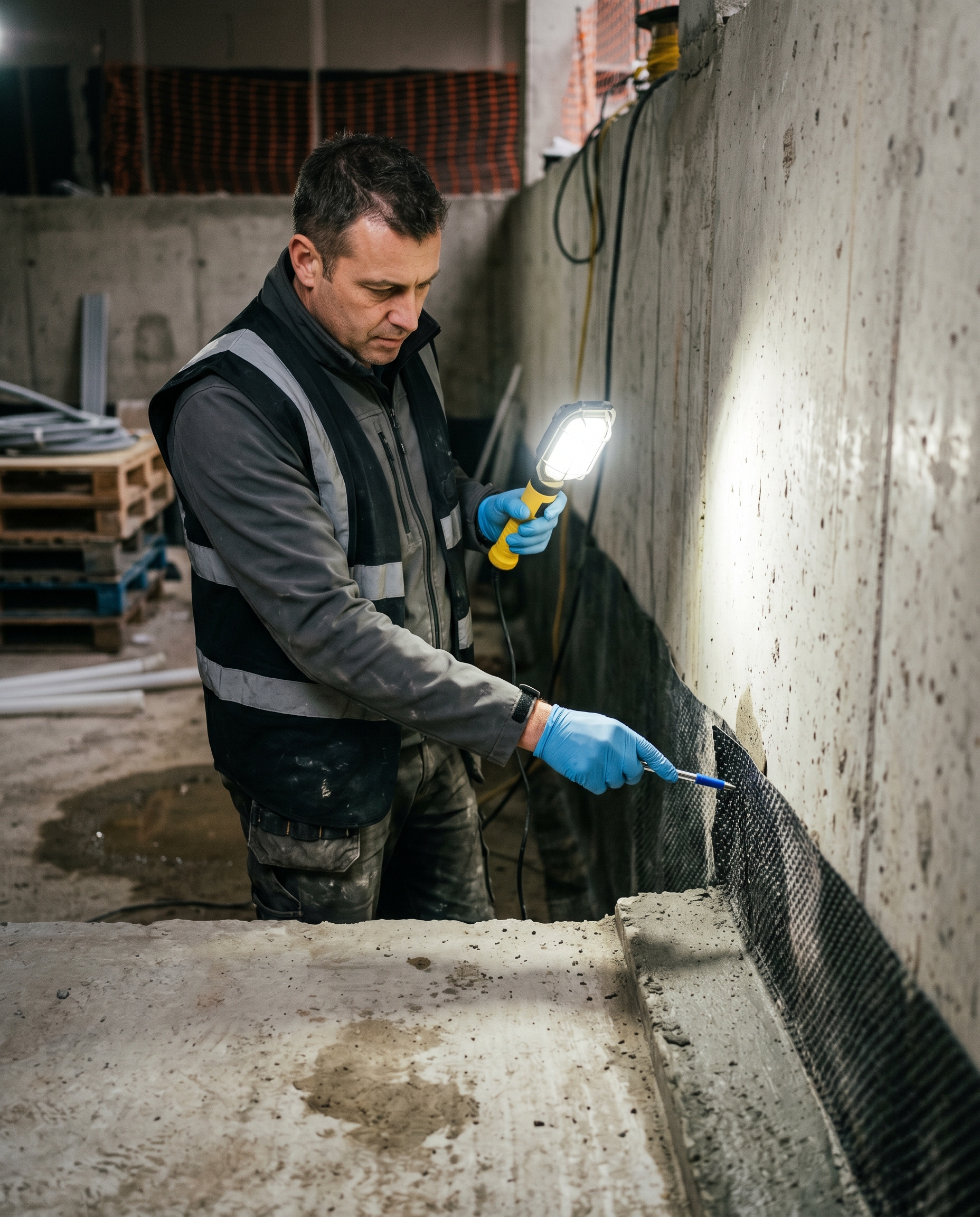 Below-ground waterproofing assessment